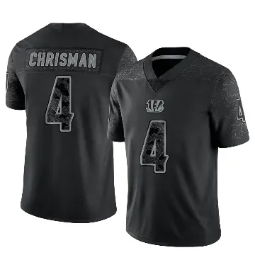 ＃4 Men's Drue Chrisman Black Limited Cincinnati Bengals Reflective Jersey
