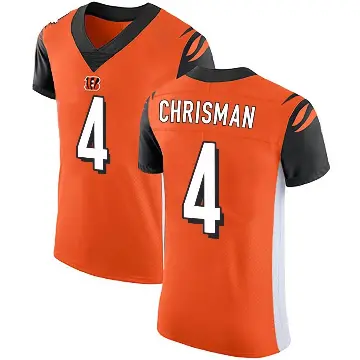 ＃4 Men's Drue Chrisman Orange Elite Cincinnati Bengals Alternate Vapor Untouchable Jersey
