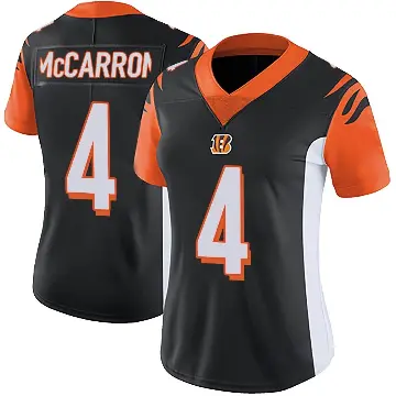 ＃4 Women's AJ McCarron Black Limited Cincinnati Bengals Team Color Vapor Untouchable Jersey