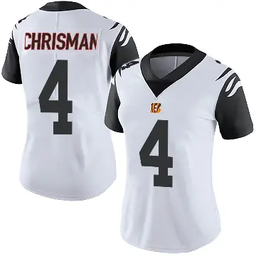 ＃4 Women's Drue Chrisman White Limited Cincinnati Bengals Color Rush Vapor Untouchable Jersey