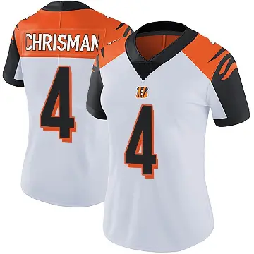 ＃4 Women's Drue Chrisman White Limited Cincinnati Bengals Vapor Untouchable Jersey