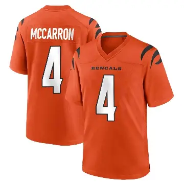 ＃4 Youth AJ McCarron Orange Game Cincinnati Bengals Jersey