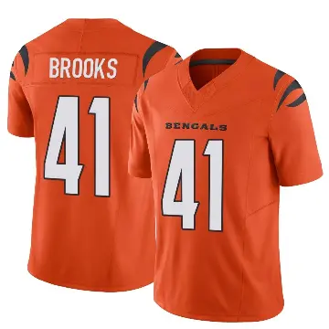 ＃41 Men's Nate Brooks Orange Limited Cincinnati Bengals Vapor F.U.S.E. Jersey