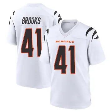 ＃41 Men's Nate Brooks White Game Cincinnati Bengals Jersey