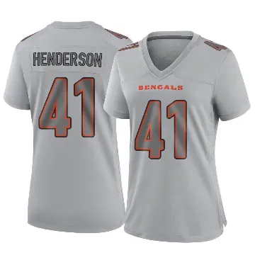 ＃41 Women's Trayvon Henderson Gray Game Cincinnati Bengals Atmosphere Fashion Jersey