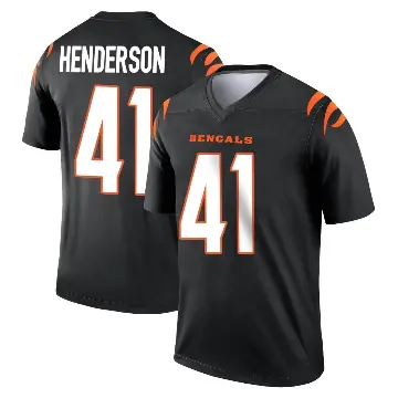 ＃41 Youth Trayvon Henderson Black Legend Cincinnati Bengals Jersey