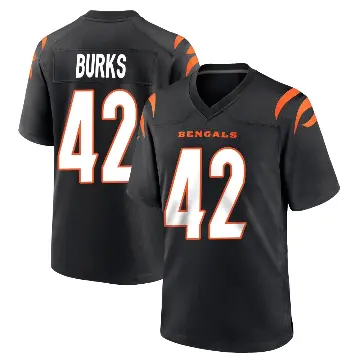 ＃42 Men's Oren Burks Black Game Cincinnati Bengals Team Color Jersey