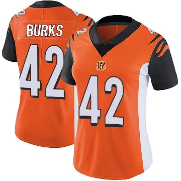 ＃42 Women's Oren Burks Orange Limited Cincinnati Bengals Vapor Untouchable Jersey