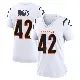 ＃42 Women's Oren Burks White Game Cincinnati Bengals Jersey