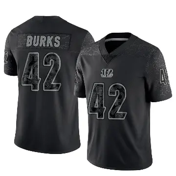 ＃42 Youth Oren Burks Black Limited Cincinnati Bengals Reflective Jersey