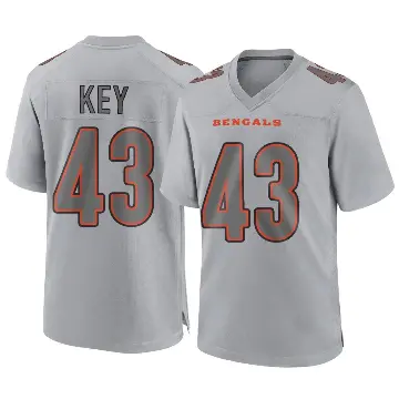 ＃43 Men's Jaylen Key Gray Game Cincinnati Bengals Atmosphere Fashion Jersey