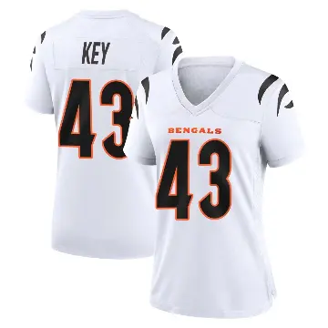＃43 Women's Jaylen Key White Game Cincinnati Bengals Jersey