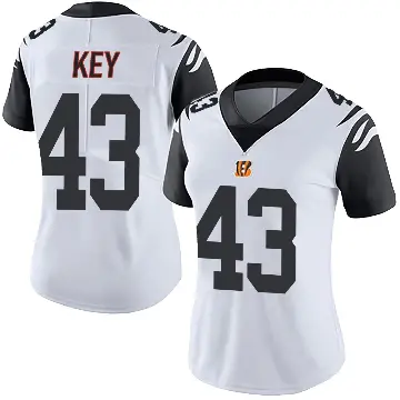 ＃43 Women's Jaylen Key White Limited Cincinnati Bengals Color Rush Vapor Untouchable Jersey