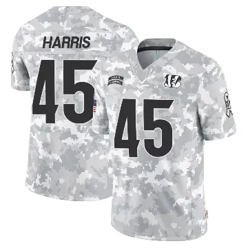 ＃45 Men's Darien Harris Arctic Camo Limited Cincinnati Bengals 2024 Salute to Service Jersey