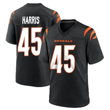 ＃45 Men's Darien Harris Black Game Cincinnati Bengals Team Color Jersey