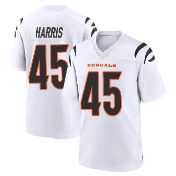 ＃45 Men's Darien Harris White Game Cincinnati Bengals Jersey