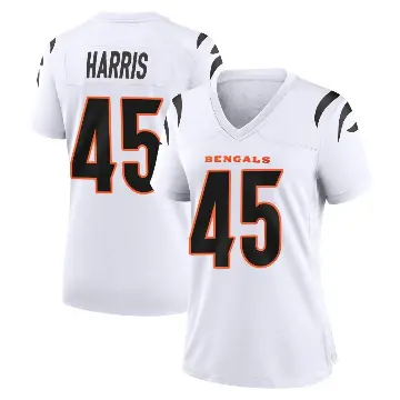 ＃45 Women's Darien Harris White Game Cincinnati Bengals Jersey