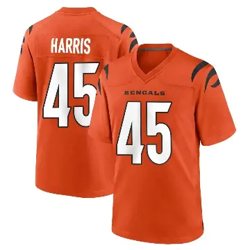 ＃45 Youth Darien Harris Orange Game Cincinnati Bengals Jersey