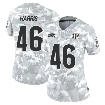 ＃46 Women's Clark Harris Arctic Camo Limited Cincinnati Bengals 2024 Salute to Service Jersey