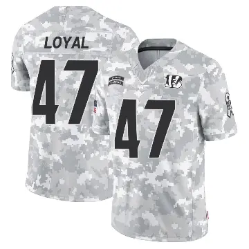 ＃47 Men's Shaquan Loyal Arctic Camo Limited Cincinnati Bengals 2024 Salute to Service Jersey