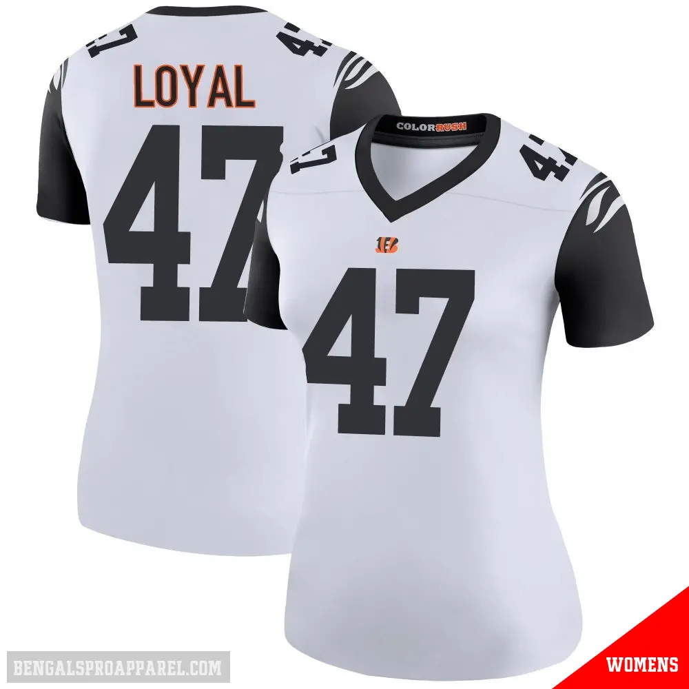 ＃47 Women's Shaquan Loyal White Legend Cincinnati Bengals Color Rush Jersey