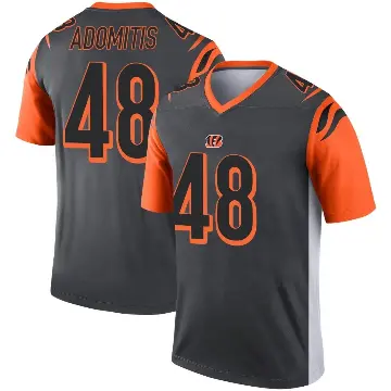 ＃48 Men's Cal Adomitis Legend Cincinnati Bengals Silver Jersey