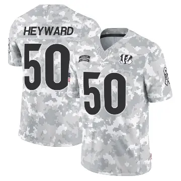 ＃50 Men's Shaka Heyward Arctic Camo Limited Cincinnati Bengals 2024 Salute to Service Jersey