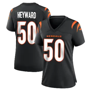 ＃50 Women's Shaka Heyward Black Game Cincinnati Bengals Team Color Jersey