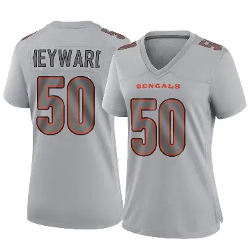 ＃50 Women's Shaka Heyward Gray Game Cincinnati Bengals Atmosphere Fashion Jersey