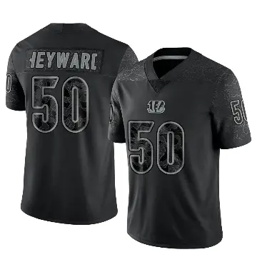 ＃50 Youth Shaka Heyward Black Limited Cincinnati Bengals Reflective Jersey