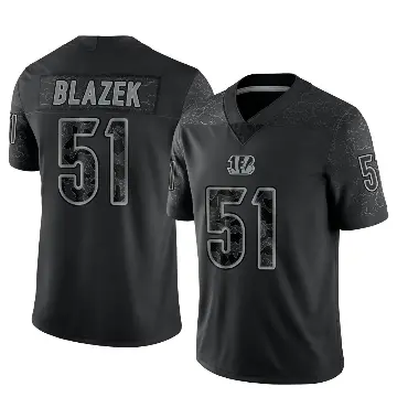 ＃51 Men's Justin Blazek Black Limited Cincinnati Bengals Reflective Jersey