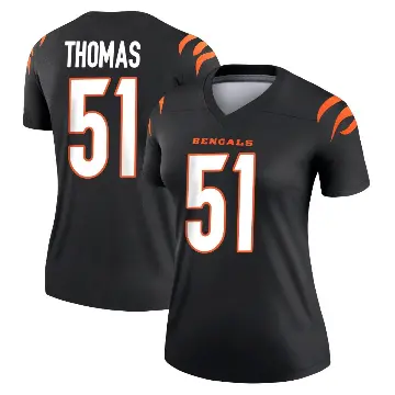 ＃51 Women's Isaiah Thomas Black Legend Cincinnati Bengals Jersey