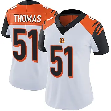 ＃51 Women's Isaiah Thomas White Limited Cincinnati Bengals Vapor Untouchable Jersey