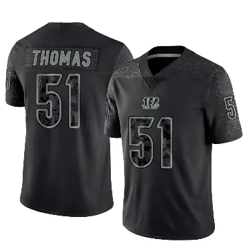 ＃51 Youth Isaiah Thomas Black Limited Cincinnati Bengals Reflective Jersey