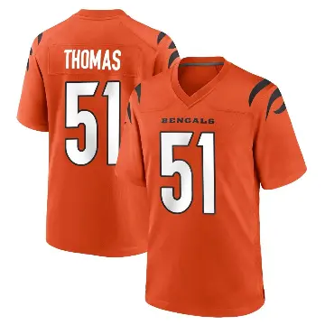 ＃51 Youth Isaiah Thomas Orange Game Cincinnati Bengals Jersey