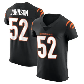 ＃52 Men's Cedric Johnson Black Elite Cincinnati Bengals Team Color Vapor Untouchable Jersey