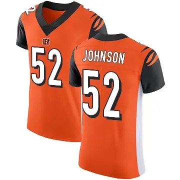 ＃52 Men's Cedric Johnson Orange Elite Cincinnati Bengals Alternate Vapor Untouchable Jersey