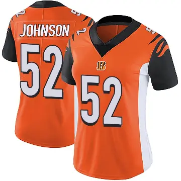 ＃52 Women's Cedric Johnson Orange Limited Cincinnati Bengals Vapor Untouchable Jersey