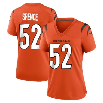 ＃52 Women's Noah Spence Orange Game Cincinnati Bengals Jersey