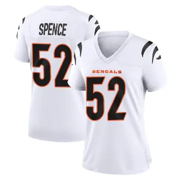 ＃52 Women's Noah Spence White Game Cincinnati Bengals Jersey