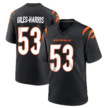 ＃53 Men's Joe Giles-Harris Black Game Cincinnati Bengals Team Color Jersey