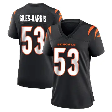 ＃53 Women's Joe Giles-Harris Black Game Cincinnati Bengals Team Color Jersey