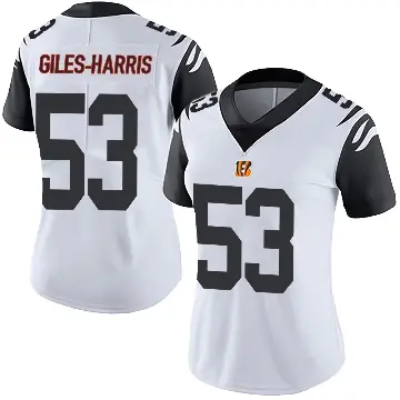 ＃53 Women's Joe Giles-Harris White Limited Cincinnati Bengals Color Rush Vapor Untouchable Jersey