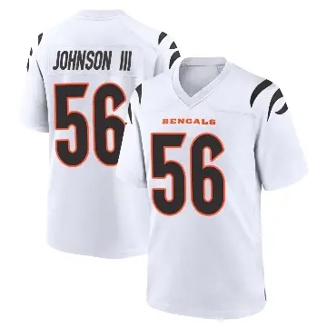 ＃56 Youth Raymond Johnson III White Game Cincinnati Bengals Jersey