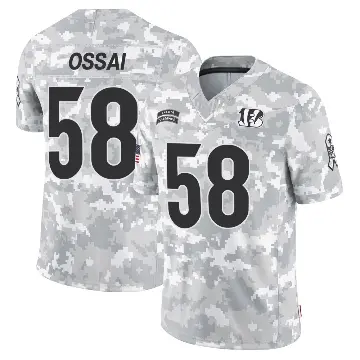 ＃58 Men's Joseph Ossai Arctic Camo Limited Cincinnati Bengals 2024 Salute to Service Jersey