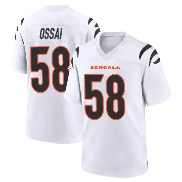 ＃58 Youth Joseph Ossai White Game Cincinnati Bengals Jersey