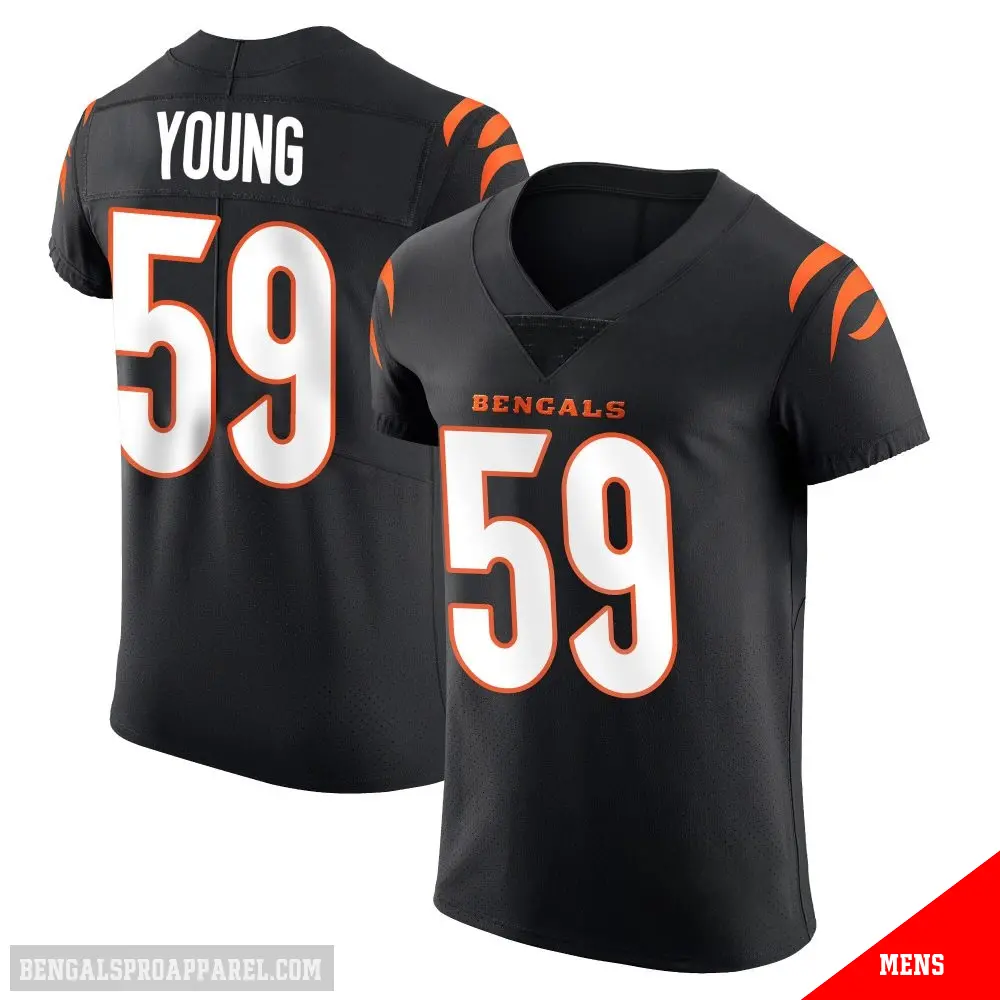 ＃59 Men's Craig Young Black Elite Cincinnati Bengals Team Color Vapor Untouchable Jersey