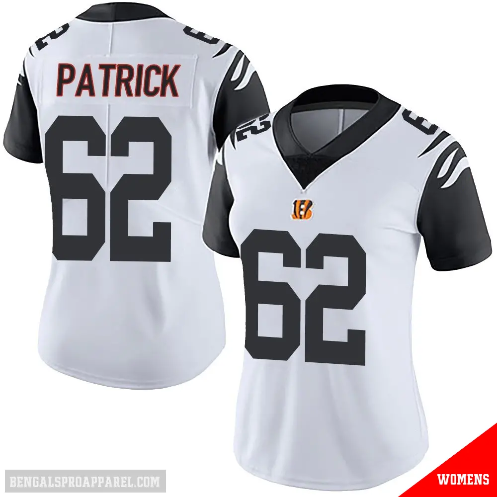 ＃62 Women's Lucas Patrick White Limited Cincinnati Bengals Color Rush Vapor Untouchable Jersey