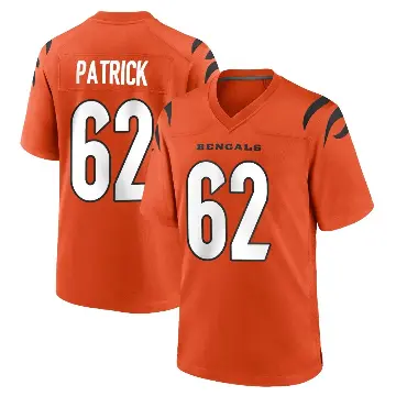＃62 Youth Lucas Patrick Orange Game Cincinnati Bengals Jersey
