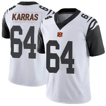 ＃64 Men's Ted Karras White Limited Cincinnati Bengals Color Rush Vapor Untouchable Jersey